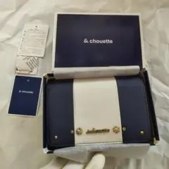 &chouette アンドシュエット 三つ折り財布 紺色 箱付き