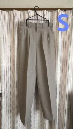 【GU】ツータックバギースラックス(千鳥柄・S)