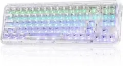 未使用 YUNZII X71 メカニカルゲーミングキーボード 透明キーキャップ