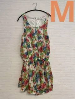 【お買い得】かわいい　カラフル　花柄　ワンピース　M