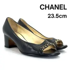 【CHANEL】 シャネル （23.5m） パンプス オープントゥ ココマーク