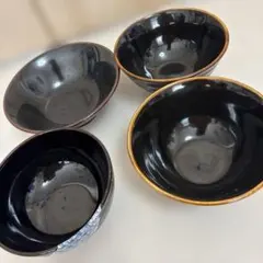 黒釉 丼 4客セット 和食器 鉢