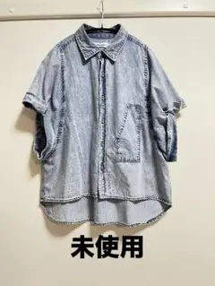 アントゲージ　ANTGAUGE デニム　ロールアップワークシャツ　半袖