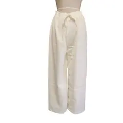 大きいサイズ XL 裏ボア リブパンツ アイボリー ゆったり 楽ちん 極暖