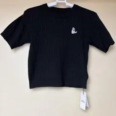 GRL 半袖ニット ブラック FREE SIZE クルーネック 未使用