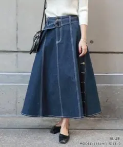 RANDA デニムボタンデザイン ロングスカート Mサイズのサムネイル