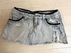 vence jeans ダメージデニム　ストライプ ミニスカートのサムネイル