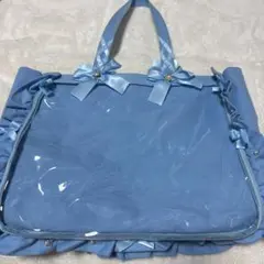 ザッカマート A3フリルデザイン痛バッグ トートバッグ5周年 サックスブルー