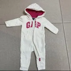 babyGap アイボリー フード付きロンパース 70 裏起毛