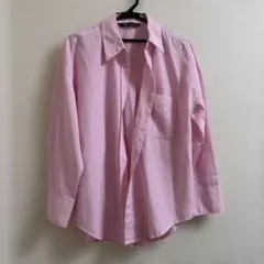 ZARA ピンク ストライプ シャツ オーバーサイズのサムネイル