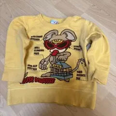 ヒスミニ　イエロー コットン トレーナー キャラクター