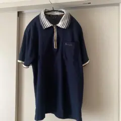 Aquascutum ポロシャツ ハーフジップ ネイビー M