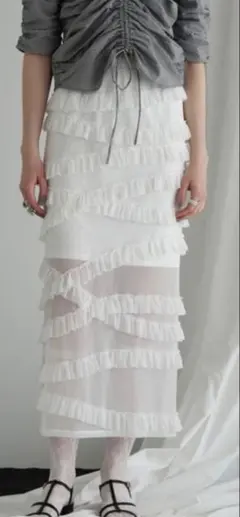 ROSE BUD スカート フリルチュールスカート
