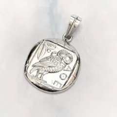 造幣局製 シルバー ふくろう ペンダントトップ 古代ギリシャテトラ 