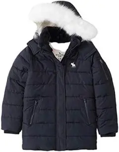 ブラック 9/10 サイズ 135cm～145cm アバクロ　ダウンジャケット