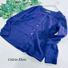 Calvin Klein 長袖シャツ ピンタック加工 パープル Sのサムネイル