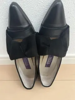 MÉDA 22.5㎝ 黒 スエードリボン革靴