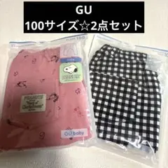 【新品】スヌーピー柄10分丈レギンス ギンガム柄7分丈 2点セット 100