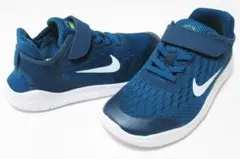 19cm ブルー 青緑 ナイキ フリー ラン 2018 ベルクロ 運動靴