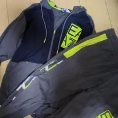 EA7 ジャージ上下セット グレー/ネオンイエロー　メンズ L