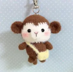可愛い　さる　あみぐるみ　ハンドメイド　プレゼント　キーホルダー　かぎ編み　猿