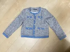デニムツイード　ノーカラージャケットのサムネイル
