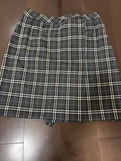 バーバリーブルーレーベル チェックスカート グレー 36 ウール混