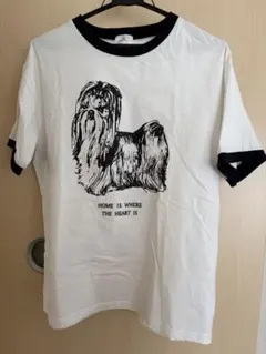 犬イラスト 半袖Tシャツ ホワイト/ブラックのサムネイル