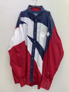 Wrangler ウエスタンシャツ XL 星条旗柄 長袖シャツ 総柄 古着