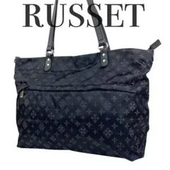 ✨美品　russet ラシット　ハンドバッグ　モノグラム　トートバッグ　ネイビー