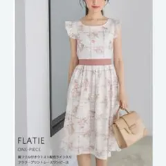 M654 tocco closet 肩フリル　フラワープリントレースワンピースのサムネイル