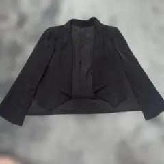 ROYAL PARTY 黒いノーカラー ケープ風 ジャケット