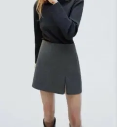 ZARA スリットディティールスコート ミニスカート