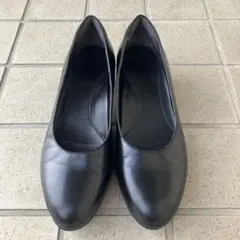 リクルート 冠婚葬祭 本革 パンプス 23.5cm 4E