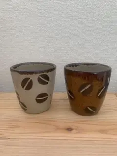 工房十鶴　ペアフリーカップ 工房十鶴・コーヒー豆柄のフリーカップが入荷しました〜♫ | カモシカ