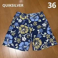QUIKSILVER ハイビスカス ハーフパンツ　36