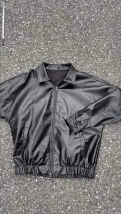 黒 合成皮革 ジャケット