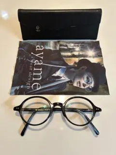 ayame アヤメ FOUFOU ラウンドフレーム　ブラック×ブルー