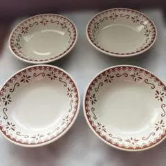 花柄陶器食器セット 4個