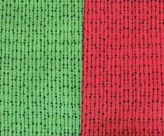 ロラライハリス生地　BeadedCurtainグリーン&レッド　2枚