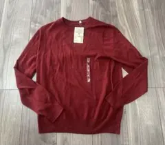 MUJI 無印良品 ウールシルク クルーネック セーター ニット 赤 M 新品