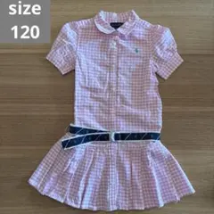 Ralph Lauren ピンクギンガムチェック 半袖ワンピース120