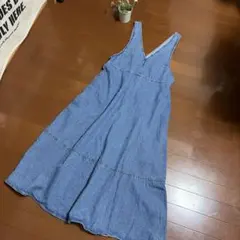 GU デニム ジャンパースカート ロング丈のサムネイル