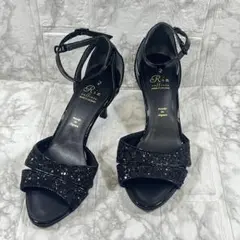 【美品】Riz raffinee リズ　パンプス　オープントゥ　ストラップ　ラメ