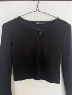 ZARA ブラック クロップドカーディガン Sサイズ