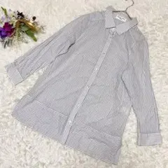 【CHRISTIANAUJARD 】ストライプ長袖シャツ(XL)コットン100%のサムネイル