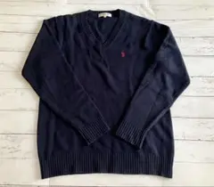 U.S. POLO ASSN. ネイビー Vネックセーター LL