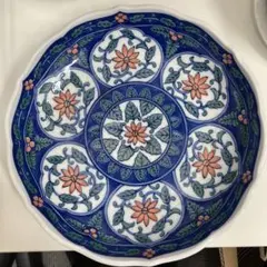 青と白の花模様の装飾皿4枚セット