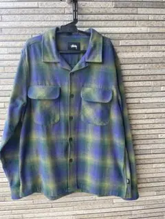 希少サイズ 美品 Stussy ステューシー オンブレチェック ジップブルゾン 希少サイズ 美品 Stussy ステューシー オンブレチェック ジップ