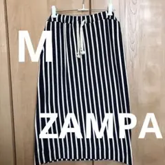 ZAMPA ザンパ タイトスカート ストライプ ウエストゴム 綿100% M